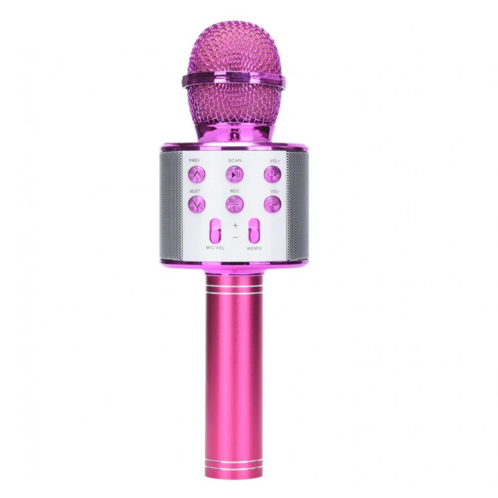Ασύρματο Μικρόφωνο Bluetooth με Ενσωματωμένο Ηχείο και Karaoke WS-858 - Ροζ - C1216