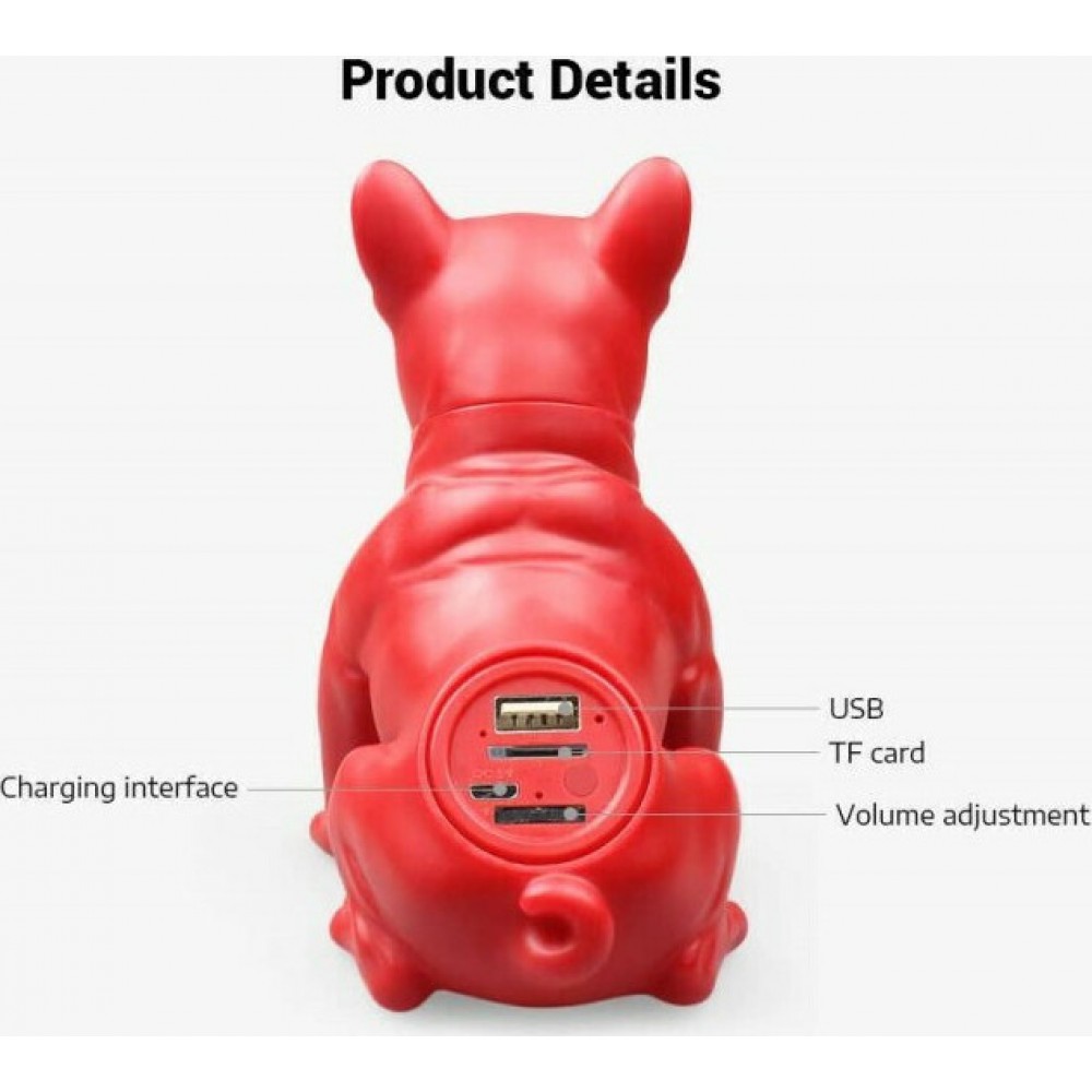 Ηχείο Bulldog Επαναφορτιζόμενο USB TF/SD Bluetooth Aerobull Nano Multipurpose Speaker - C1097 - Κόκκινο