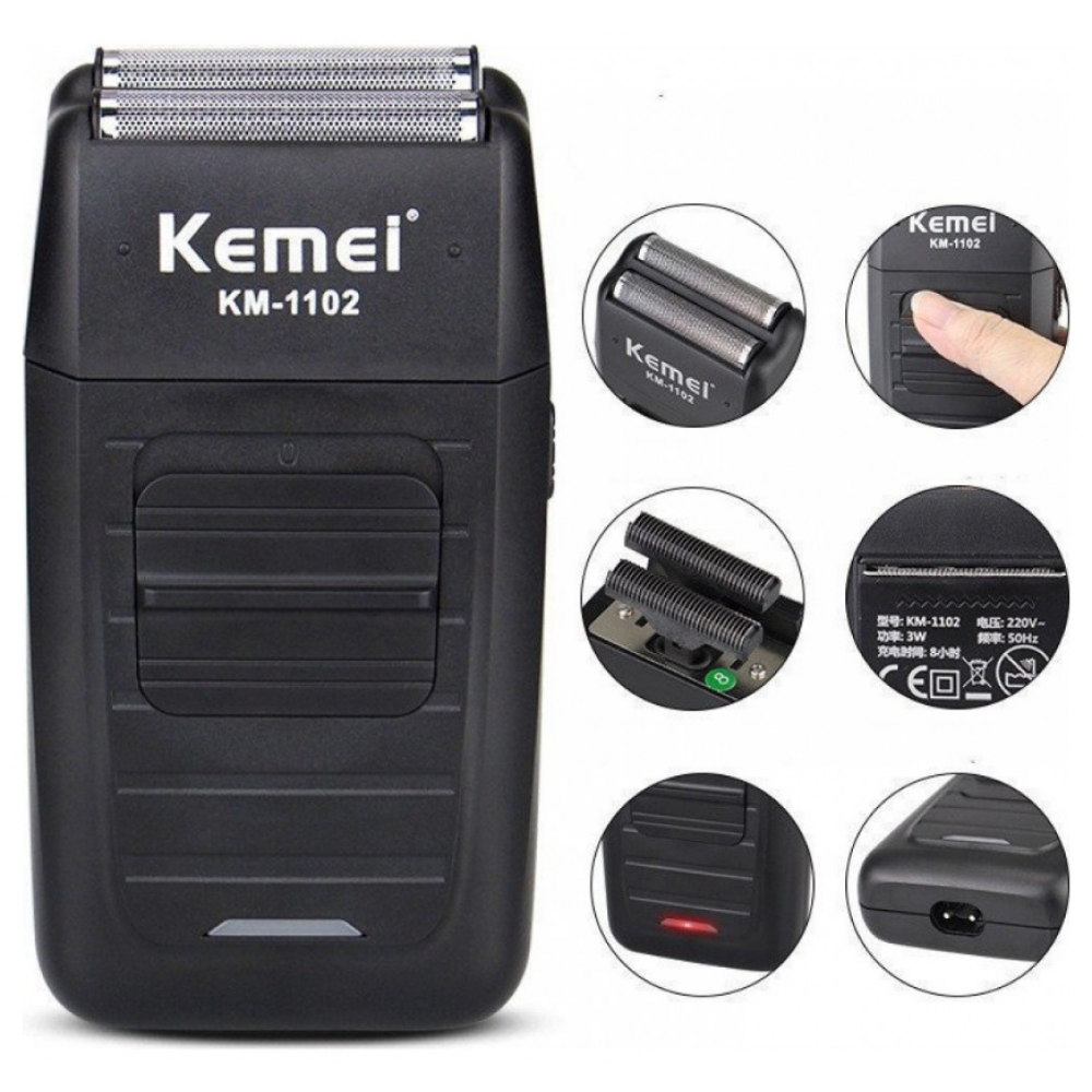 Επαναφορτιζόμενη Ξυριστική Μηχανή Kemei KM-1102 - C1409