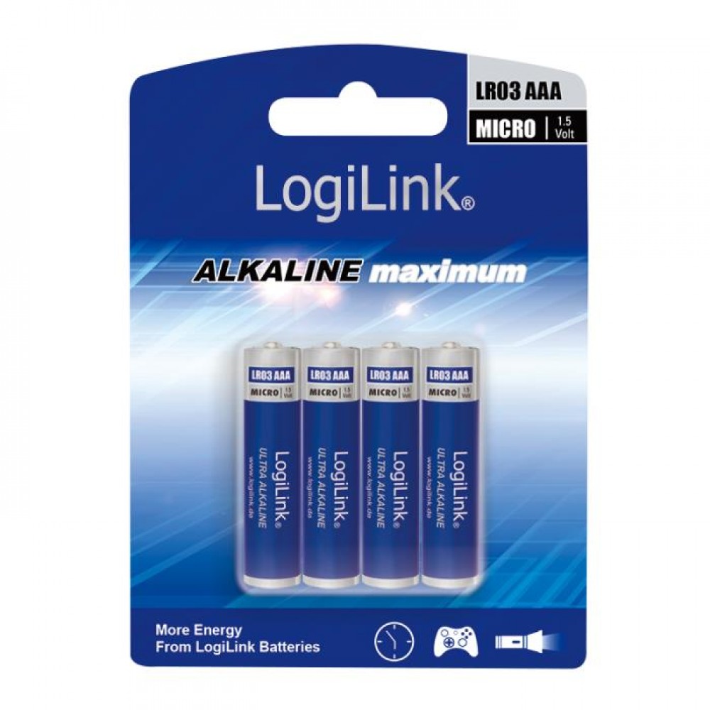 Battery AAA Alkaline Logilink LR03B4 4pcs