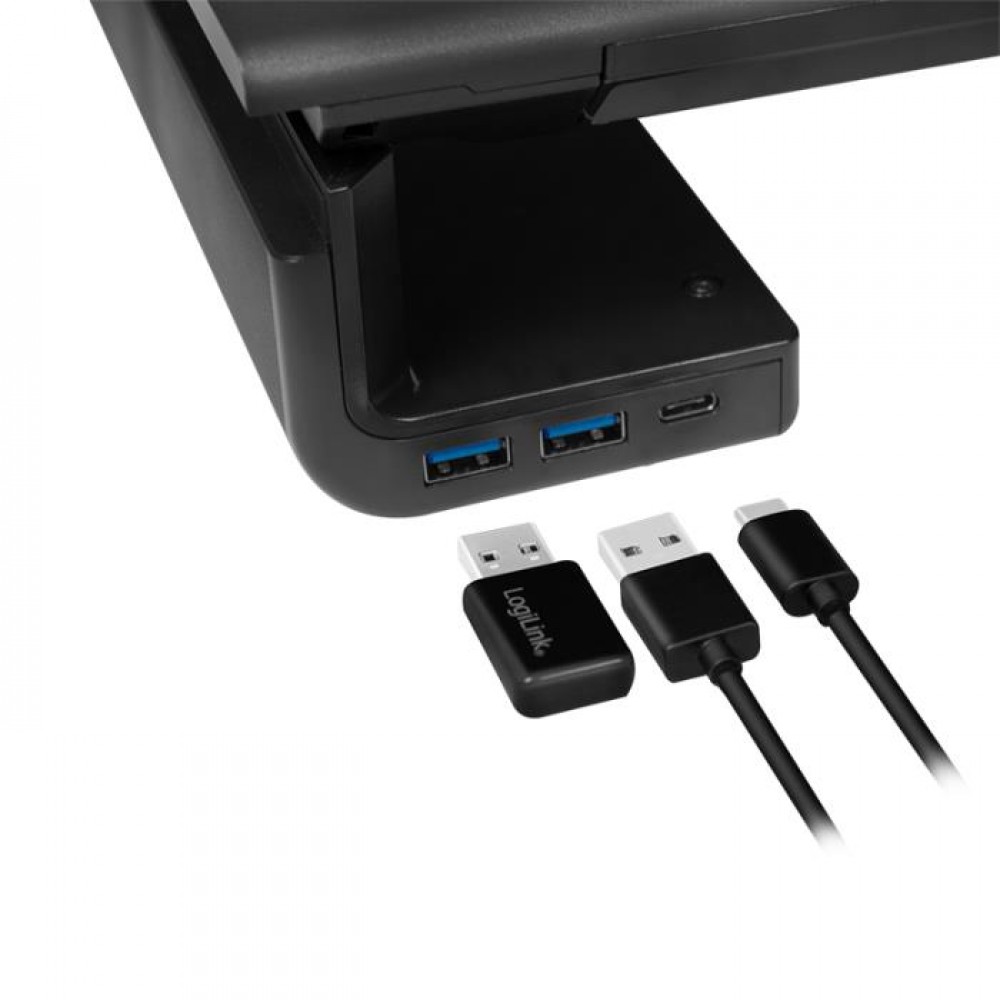 Adjustable Tabletop Monitor Riser+USB ports Logilink BP0141