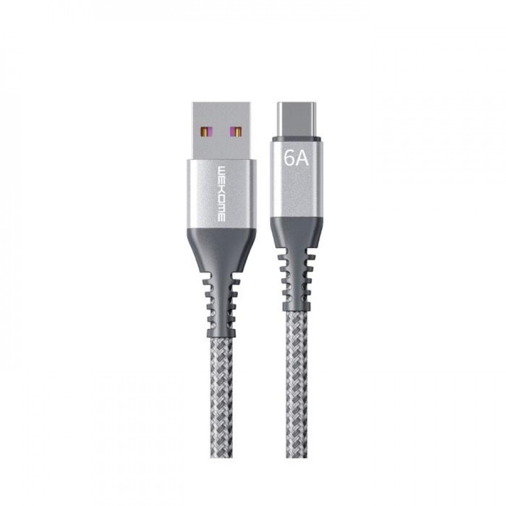 Charging Cable WK TYPE-C Raython Silver 1m WDC-169 6A