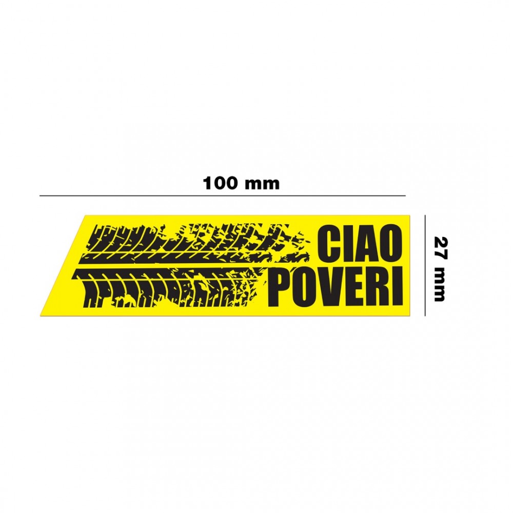ΑΥΤΟΚΟΛΛΗΤΟ CIAO POVERI ΚΙΤΡΙΝΟ 100x27mm SIMONI RACING - 1 ΤΕΜ.
