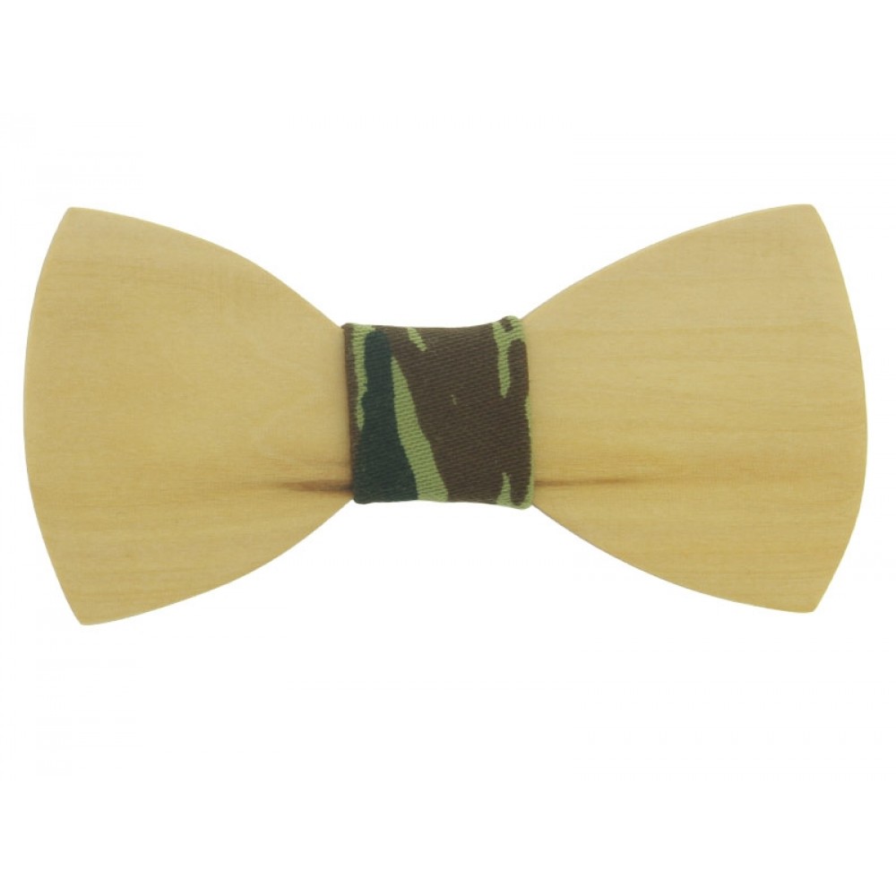 Ξύλινο Ανδρικό Παπιγιόν Πεύκο Με Πράσινο Κόμπο Παραλλαγής - 3504
